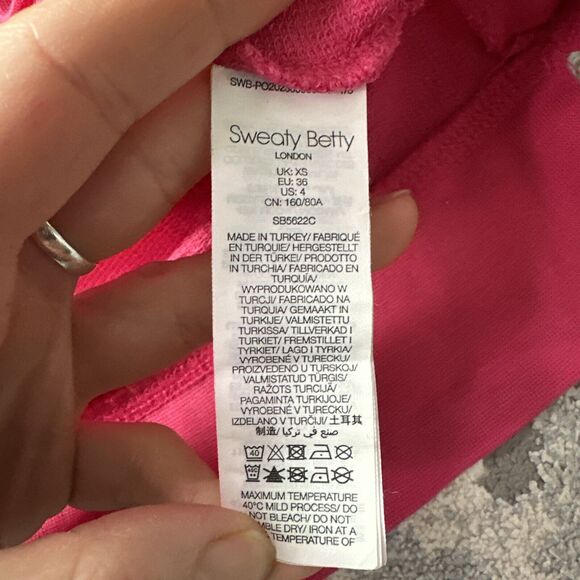 Sweaty Betty After Class Crop Sweatshirt Crewneck Organic Cotton Dark Pink Small - Picture 8 of 10